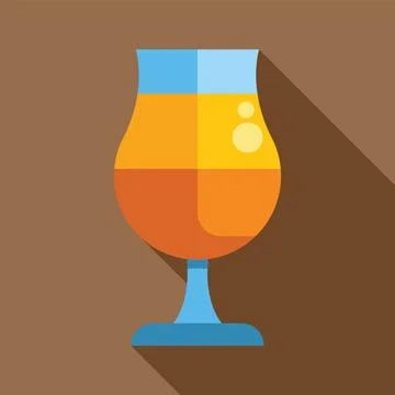 Glass with a cold beer casting a long shadow on a brown background Stock Illustration