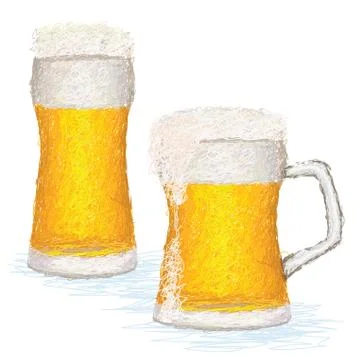 Glass of cold beer Stock Illustration