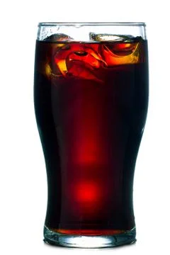 Glass of cold cola Stock Photos