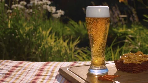 Glass of cold light beer Stock Footage 137624300