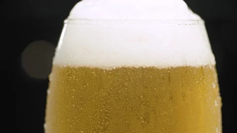 Glass of cold light beer Stock Footage 140355911