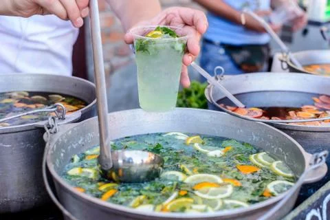 Glass of cold mojito Stock Photos