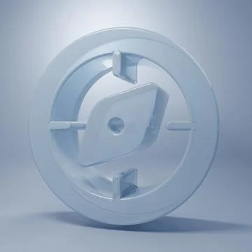 Glass Compass icon isolated on grey background. Windrose navigation symbol... Stock Illustration