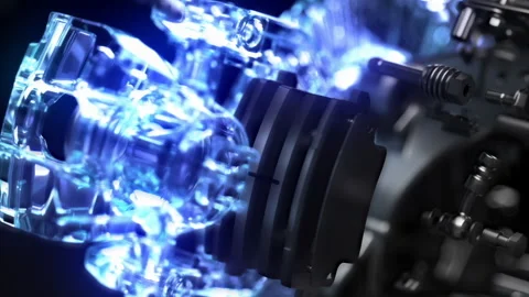 Glass-like components, working units of the brake system. Stock-Footage 327919736