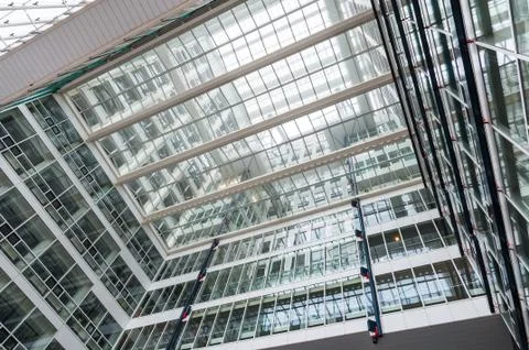 Glass construction of skyscraper 스톡 사진