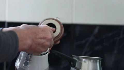 Glass container and hand 2 Video stock 325852897