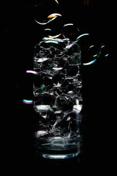 Glass Container with Bubbles inside Stock Photos