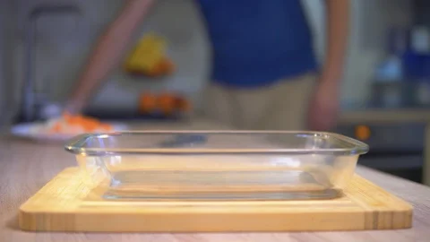 Glass container for cooking Stock Footage 101551896