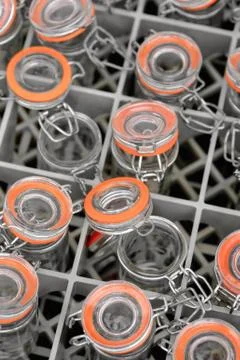 Glass containers Stock Photos