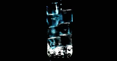 The glass is cooled ice is interfering Stock Footage 161635370
