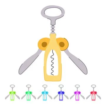 Glass corkscrew wine vector cartoon graphic Ilustração Stock