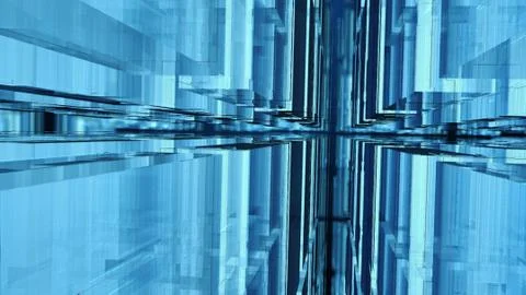 Glass corridor 3d Illustrazione stock