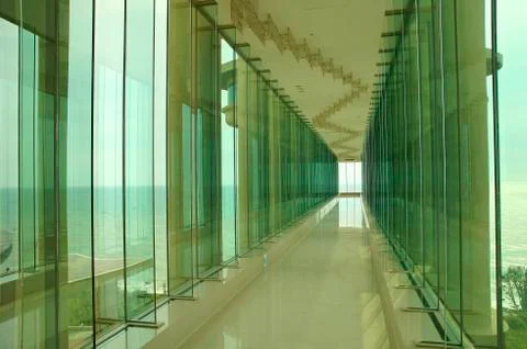 Glass corridor Stock Photos