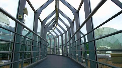 Glass Corridor Science Station Stock Photos