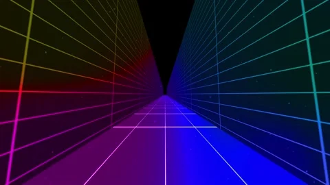 Glass Corridor with Space Particles Stock Footage 305127307