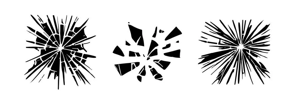 Glass crack broken texture window. Ice glass cracked effect background bullet Stock Illustration
