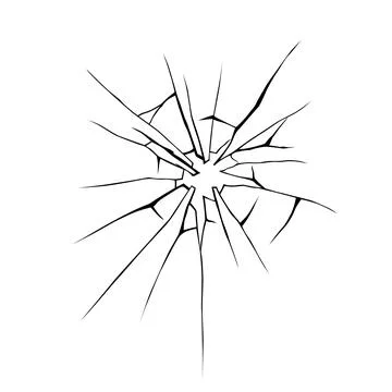 Glass crack broken texture window. Ice glass cracked effect background bullet Illustrazione stock