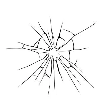Glass crack broken texture window. Ice glass cracked effect background bullet Stock Illustration