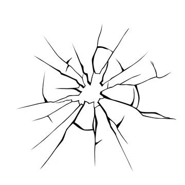 Glass crack broken texture window. Ice glass cracked effect background bullet Illustrazione stock