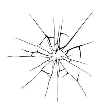 Glass crack broken texture window. Ice glass cracked effect background bullet Stock Illustration