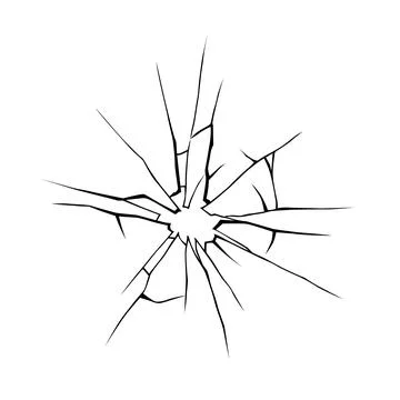 Glass crack broken texture window. Ice glass cracked effect background bullet Illustrazione stock