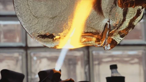 Glass Crafting Blowing Creation Stock Footage 120614403