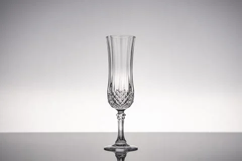 Glass crystal stemware champagne flute Stock Photos