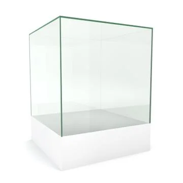 Glass cube on pedestal Stock Illustration