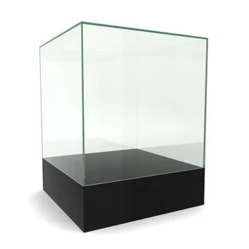 Glass cube on pedestal Stock Illustration