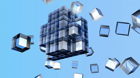 Glass cubes Stock Footage 39792559