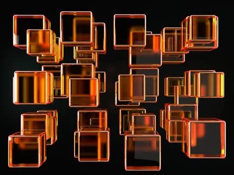 Glass cubes Stock Illustration