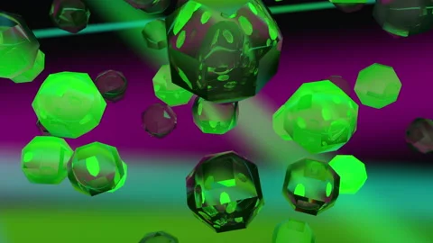 Glass cubes in multicolored 3D animation Видео 138508485