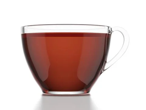 Glass cup of black tea Stock Illustration