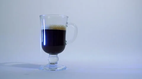 Glass cup of coffee Stock Footage 49776616