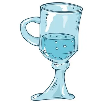 Glass cup with a handle Illustration