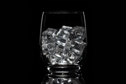 Glass cup with ice Stock Photos