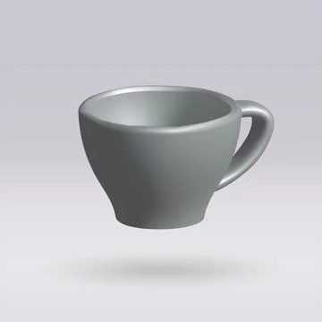 Glass cup isolated vector 3d icon. Glass cup 3d illustration. Illustrazione stock