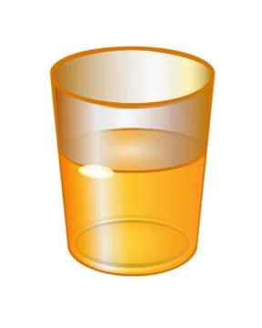 Glass cup with orange drink - vector full color picture. Glass with orange juice Stock-Illustration