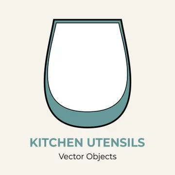 Glass cup simple form vector illustration. Vector line illustration isolated  Stock Illustration