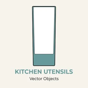 Glass cup simple form vector illustration. Vector line illustration isolated  Stock Illustration