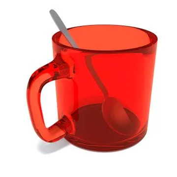 Glass cup with spoon Stock Illustration