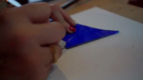 Glass Cutter Tip Close Up Stock Footage 293878994