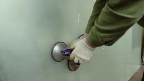 Glass cutting. Stock Footage 167591064