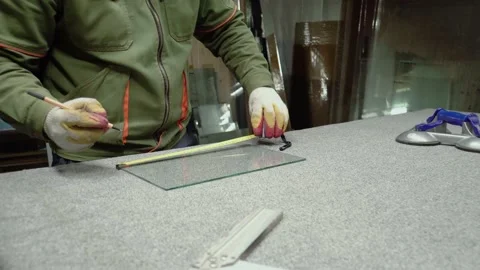 Glass cutting. Stock Footage 167591086