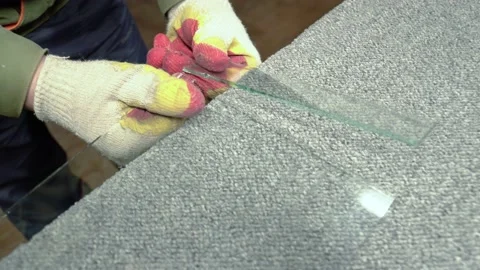 Glass cutting. Stock Footage 167591098