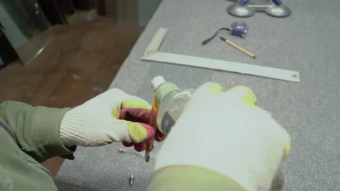 Glass cutting. Stock Footage 167591113