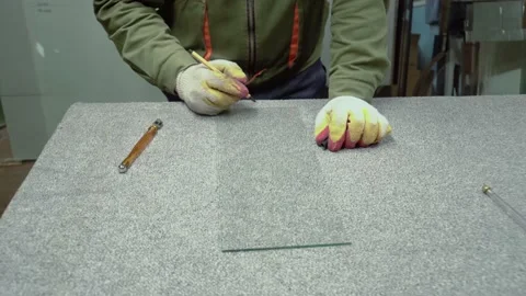 Glass cutting. Stock Footage 167591148