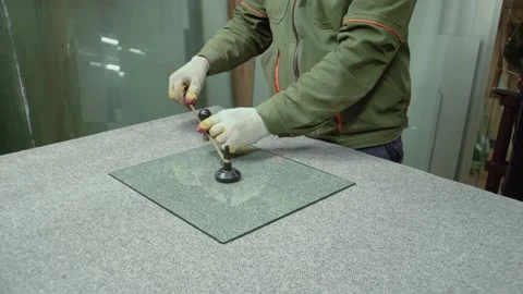 Glass cutting. Stock Footage 167591154