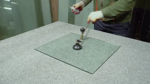 Glass cutting. Stock Footage 167591171