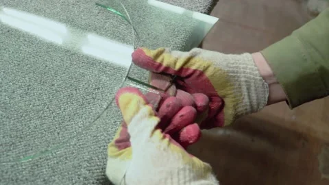 Glass cutting. Stock Footage 167591191